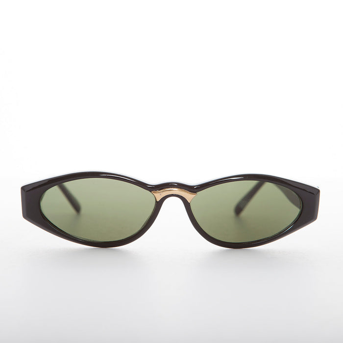 SUNGLASS MUSEUM Sleek 90s Vintage Sunglass with Gold Detail - Gala