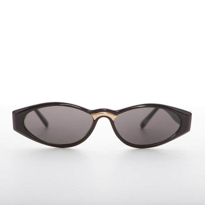 SUNGLASS MUSEUM Sleek 90s Vintage Sunglass with Gold Detail - Gala