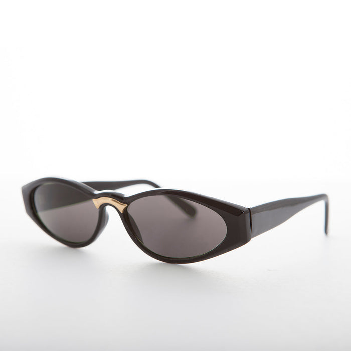 SUNGLASS MUSEUM Sleek 90s Vintage Sunglass with Gold Detail - Gala