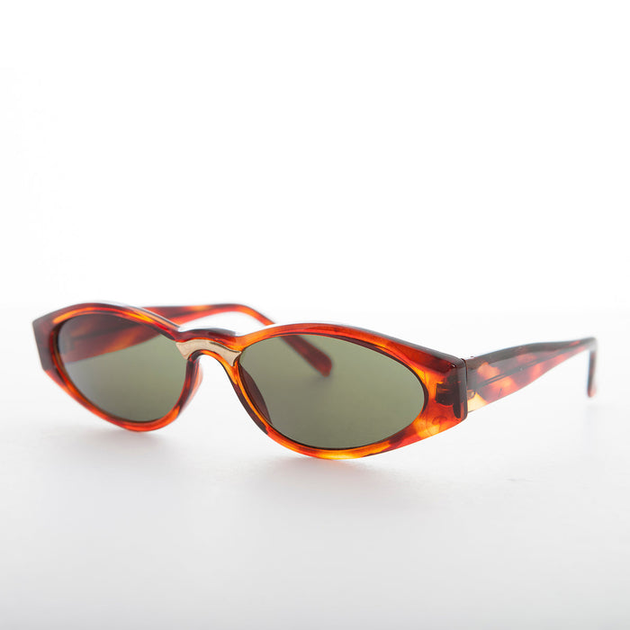 SUNGLASS MUSEUM Sleek 90s Vintage Sunglass with Gold Detail - Gala