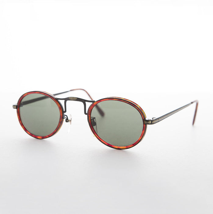 SUNGLASS MUSEUM Oval Old Fashioned Aviator Sunglass Optical Quality - Gatsby