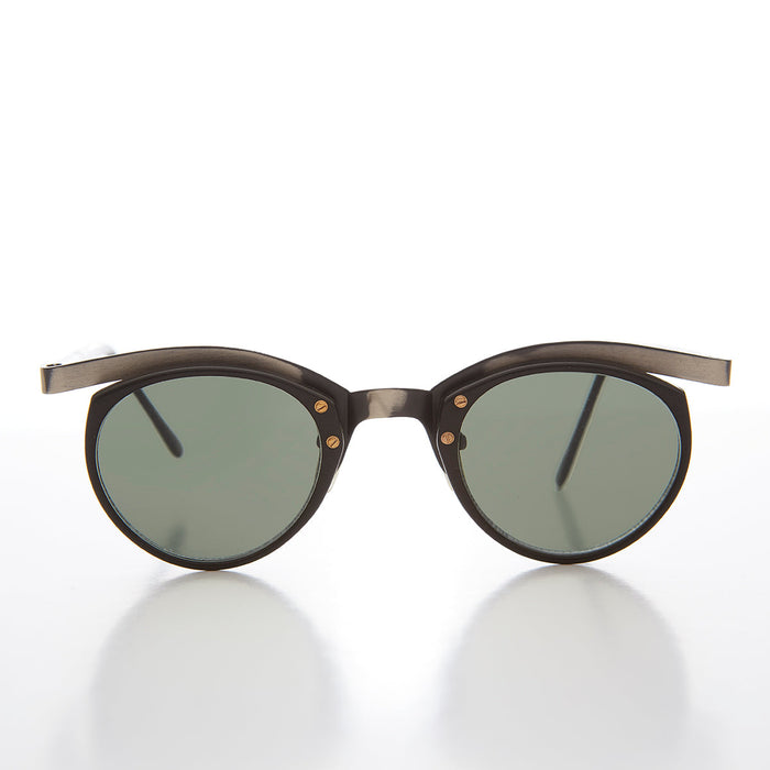 SUNGLASS MUSEUM Unique Round Edgy Floating Rim Sunglass - Gavi