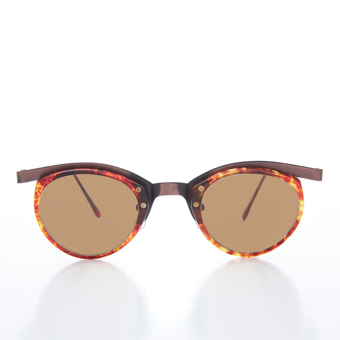 SUNGLASS MUSEUM Unique Round Edgy Floating Rim Sunglass - Gavi