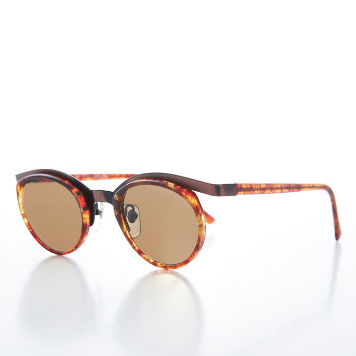 SUNGLASS MUSEUM Unique Round Edgy Floating Rim Sunglass - Gavi