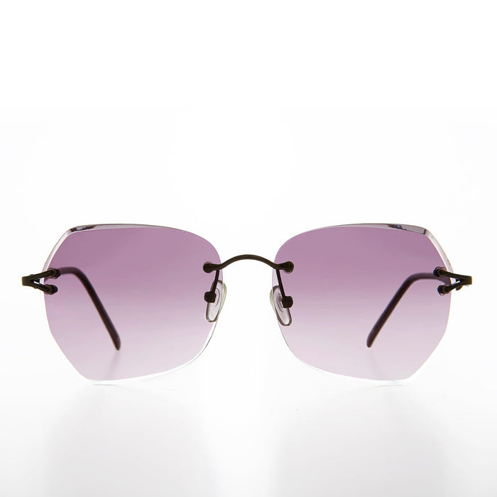 Women's Rimless Beveled Lens Sunglass - Gemma