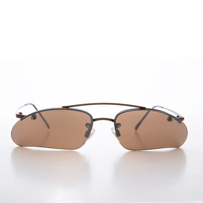 Sunglass Museum Wrap Around Architectural y2k Sunglasses - Ginko - Product image