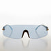 image of sunglasses model SUNGLASS MUSEUM Rimless Shield Wrap Around Sunglass - Glitch
