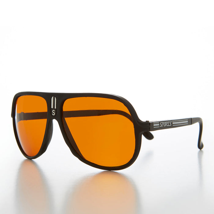 image of sunglasses model SUNGLASS MUSEUM SUNGLASS MUSEUM Very 80s Amber Lens Aviator Sunglass - Gondor