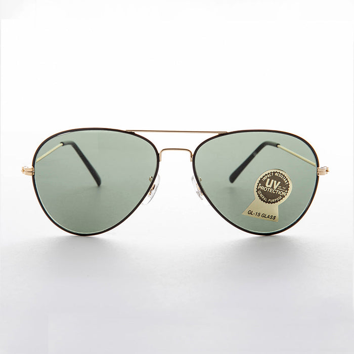 image of sunglasses model SUNGLASS MUSEUM SUNGLASS MUSEUM Metal Aviator Vintage Sunglass with Teardrop Glass Lens - Goose