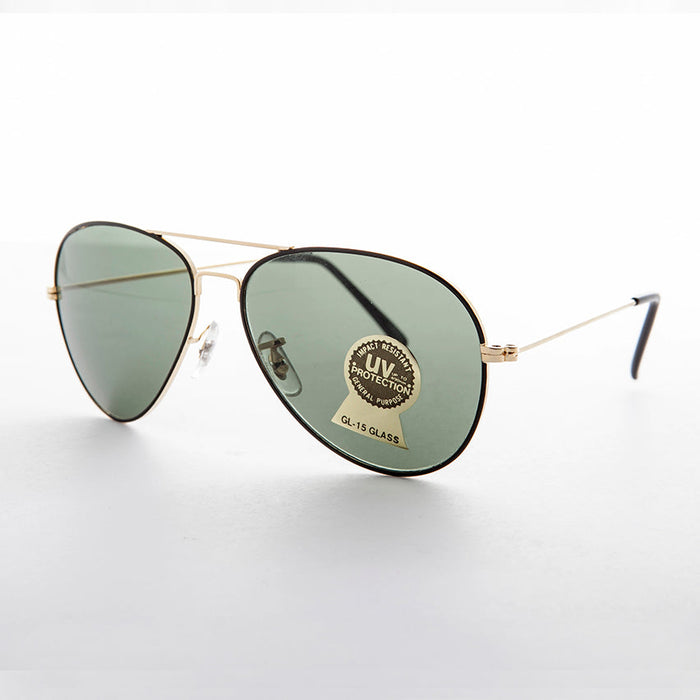 image of sunglasses model SUNGLASS MUSEUM SUNGLASS MUSEUM Metal Aviator Vintage Sunglass with Teardrop Glass Lens - Goose