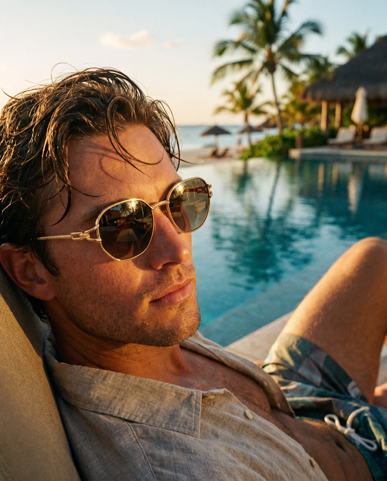 COSSINO Jean Brun Metal Sunglasses