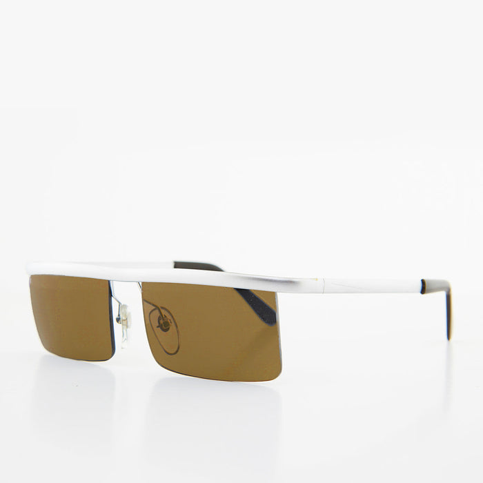 SUNGLASS MUSEUM Futuristic Metal Rectangular Vintage Sunglass - Hans