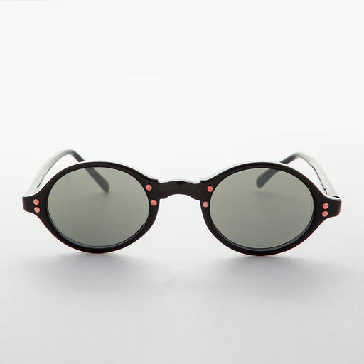 image of sunglasses model SUNGLASS MUSEUM Small Oval Vintage Sunglass with Gold Studs - Harley