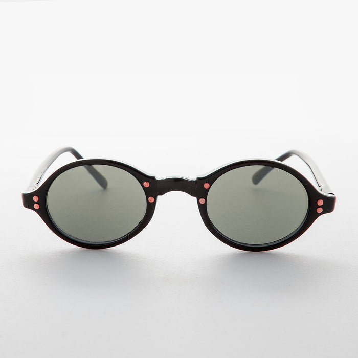 image of sunglasses model SUNGLASS MUSEUM Small Oval Vintage Sunglass with Gold Studs - Harley
