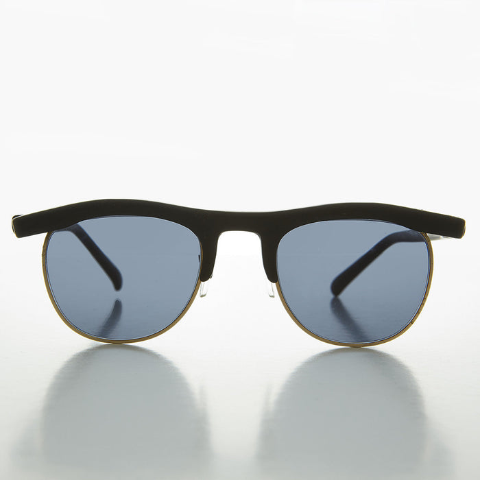 SUNGLASS MUSEUM Horn Rim Half Frame Hipster Vintage Sunglass - Havana