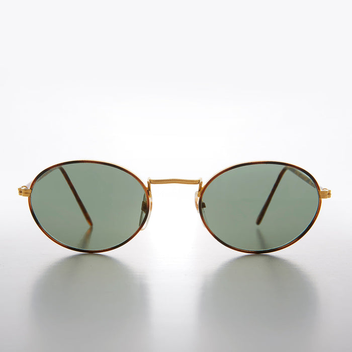 SUNGLASS MUSEUM Gold and Tortoise Perfect Oval Sunglass - Havasu