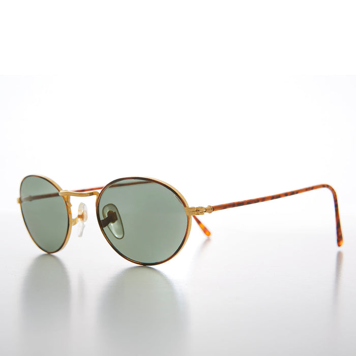 SUNGLASS MUSEUM Gold and Tortoise Perfect Oval Sunglass - Havasu