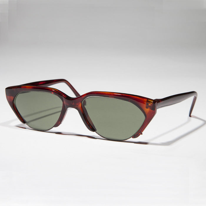 SUNGLASS MUSEUM Punk Goth Semi-Rimless Half Frame Polygon Vintage Sunglass - Hazel