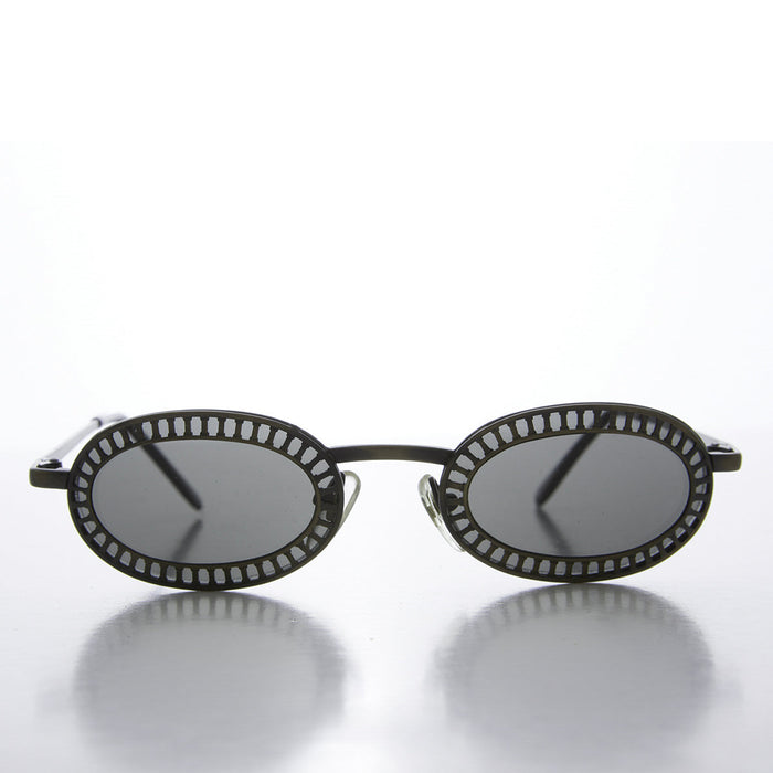 SUNGLASS MUSEUM Unique Industrial Steampunk Oval Sunglasses - Hickey