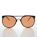 image of sunglasses model SUNGLASS MUSEUM Round Aviator Sunglasses with Copper Lens - Hinkle