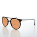 image of sunglasses model SUNGLASS MUSEUM Round Aviator Sunglasses with Copper Lens - Hinkle