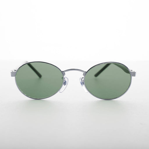 image of sunglasses model SUNGLASS MUSEUM Oval Green Lens Vintage Metal Combo Sunglass - Hipster