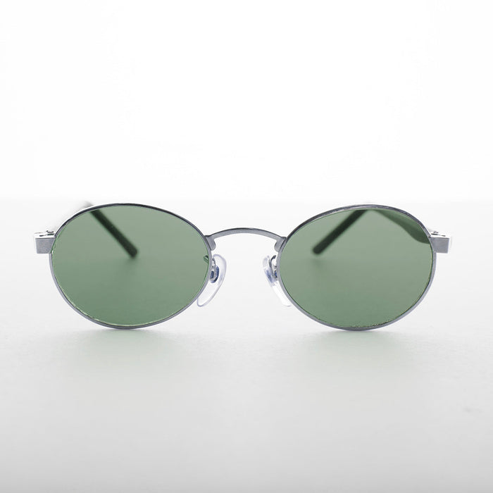 image of sunglasses model SUNGLASS MUSEUM Oval Green Lens Vintage Metal Combo Sunglass - Hipster