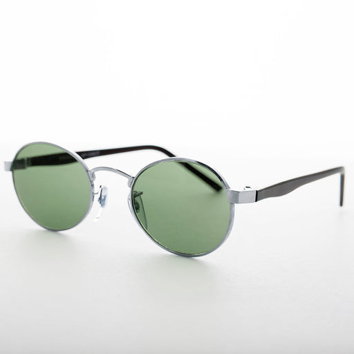 image of sunglasses model SUNGLASS MUSEUM Oval Green Lens Vintage Metal Combo Sunglass - Hipster