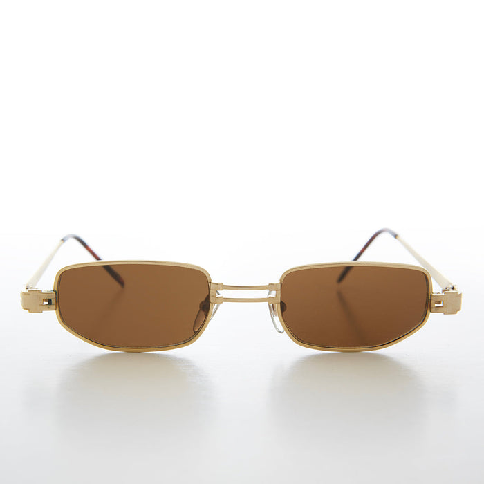 Small Rectangle Metal Punk Vintage Sunglasses - Hitch