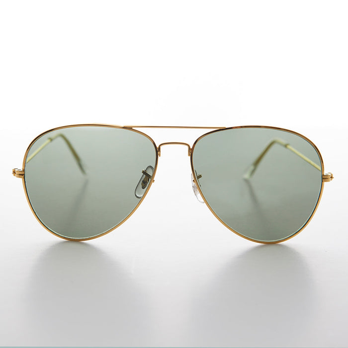 SUNGLASS MUSEUM Original Vintage Metal Aviator Sunglass with Glass Lens - Hughes - Product image
