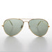 SUNGLASS MUSEUM Original Vintage Metal Aviator Sunglass with Glass Lens - Hughes - Product image