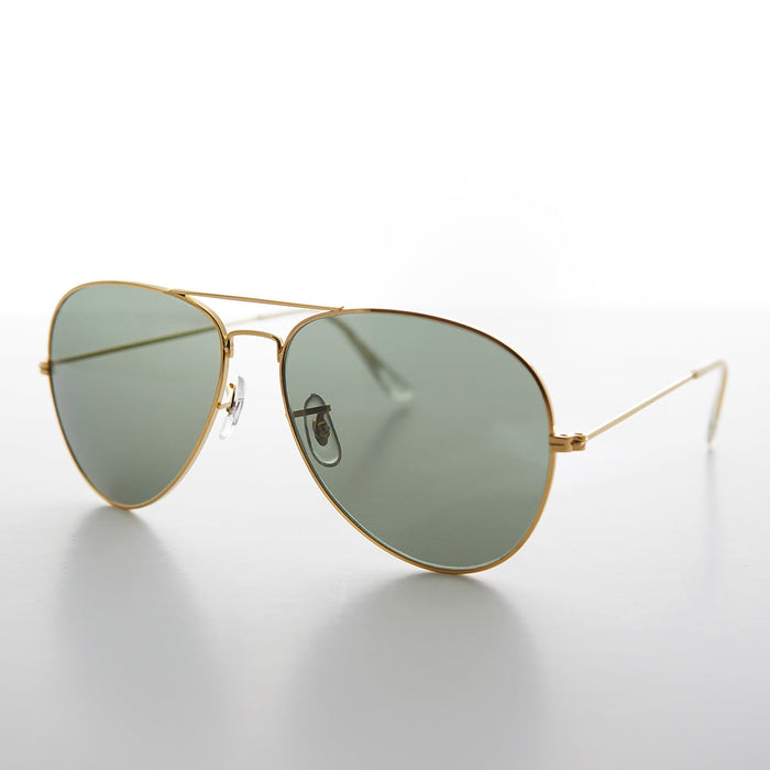 SUNGLASS MUSEUM Original Vintage Metal Aviator Sunglass with Glass Lens - Hughes - Product image
