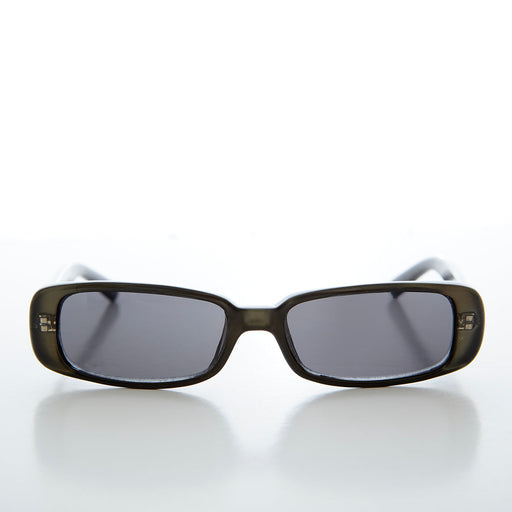 image of sunglasses model SUNGLASS MUSEUM Sleek Rectangular Mod 90s Sunglasses - Hunter