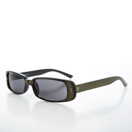 image of sunglasses model SUNGLASS MUSEUM Sleek Rectangular Mod 90s Sunglasses - Hunter