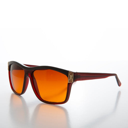 SUNGLASS MUSEUM Square Orange Lens Vintage Sunglasses - Hunt - Product image