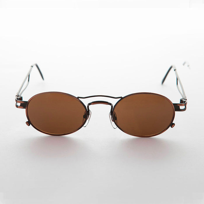 SUNGLASS MUSEUM Sporty Oval Steampunk Optical Quality Vintage Sunglass - Iggy