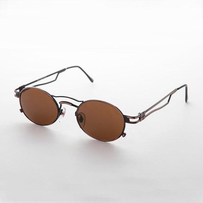 SUNGLASS MUSEUM Sporty Oval Steampunk Optical Quality Vintage Sunglass - Iggy