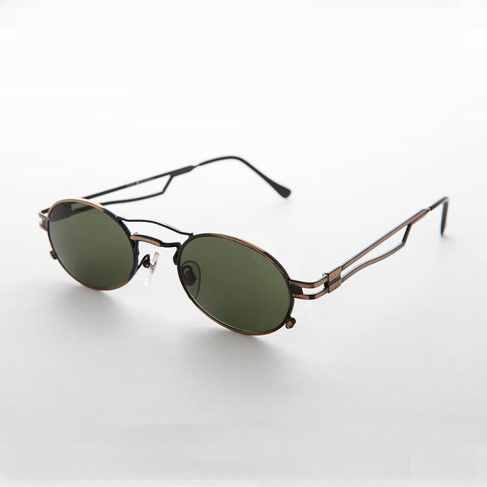 SUNGLASS MUSEUM Sporty Oval Steampunk Optical Quality Vintage Sunglass - Iggy