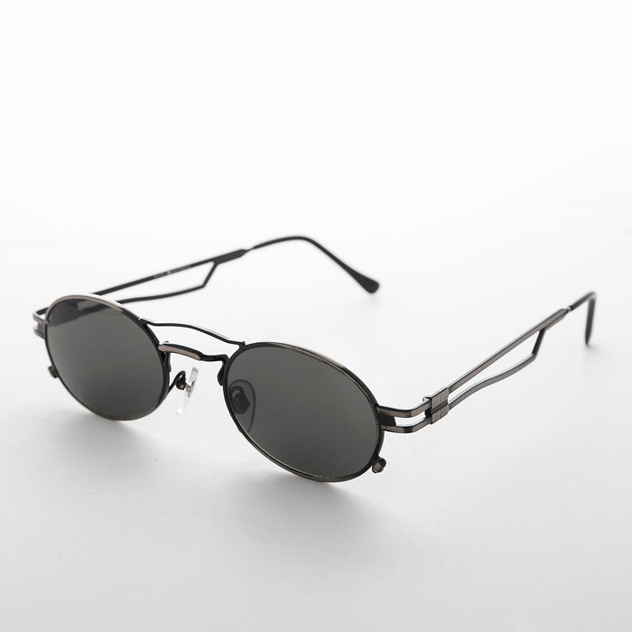 SUNGLASS MUSEUM Sporty Oval Steampunk Optical Quality Vintage Sunglass - Iggy
