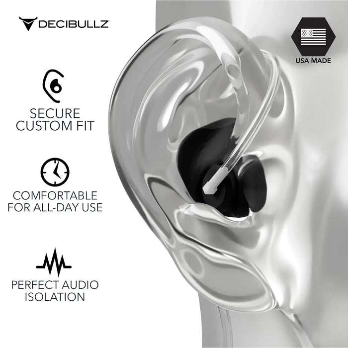 Custom Moldable Isolation Earpiece for Clear Tube, Radio, Surveillance, and Communication Headsets