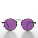 image of sunglasses model SUNGLASS MUSEUM Round Black Goth Steampunk Sunglass with Color Lenses - Ivan 6