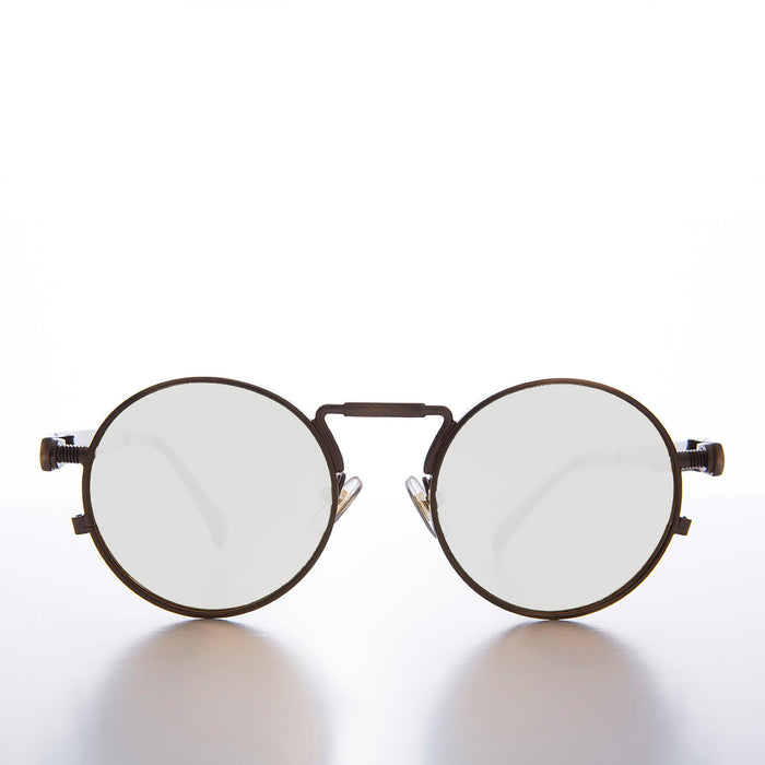 image of sunglasses model SUNGLASS MUSEUM Round Bronze Metal Goth Steampunk Sunglass - Ivan 3