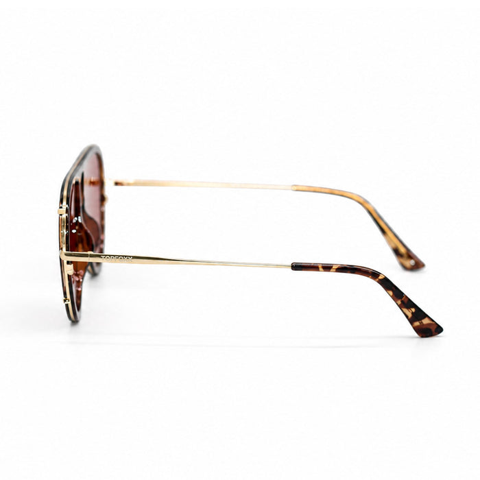 Ivy Luxe - Red Tangle-Free Round Aviator Sunglasses