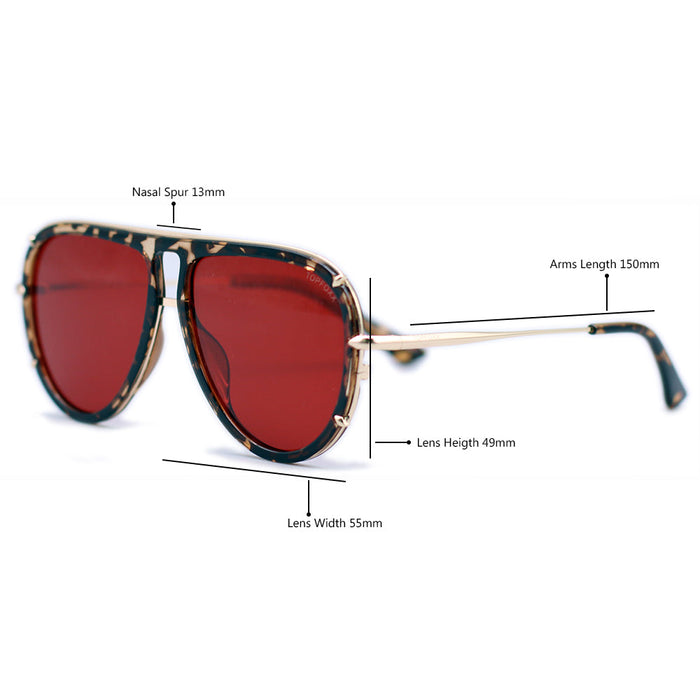 TOPFOXX Ivy Luxe - Red Tangle-Free Round Aviator Sunglasses - Product image