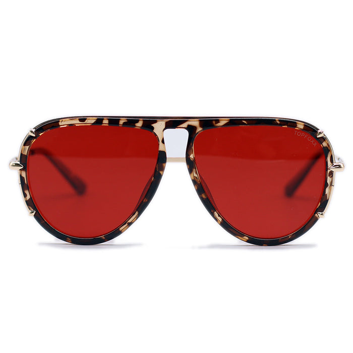 TOPFOXX Ivy Luxe - Red Tangle-Free Round Aviator Sunglasses - Product image