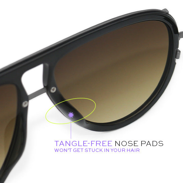 TOPFOXX Ivy Luxe - Olive Tangle-Free Round Aviator Sunglasses - Product image