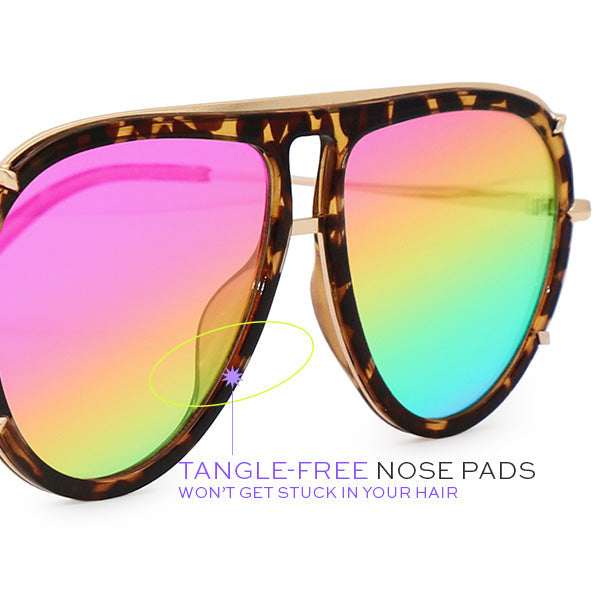 TOPFOXX Sunglasses Ivy Luxe - Pride Tangle-Free Round Aviator Sunglasses
