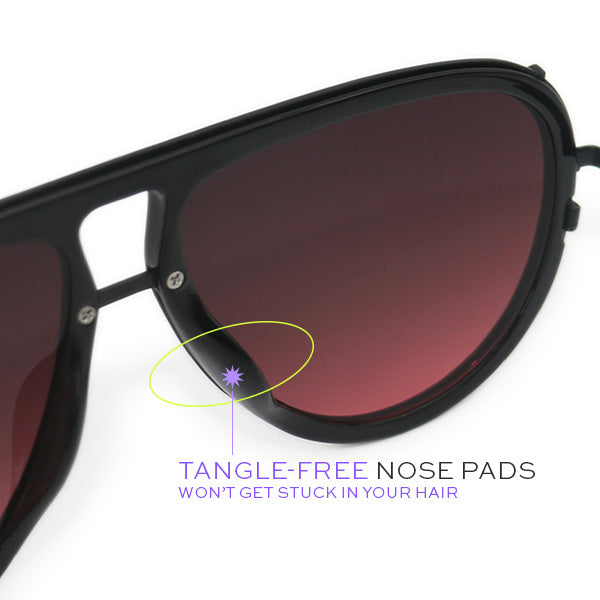 TOPFOXX Sunglasses Ivy Luxe - Ruby Tangle-Free Round Aviator Sunglasses