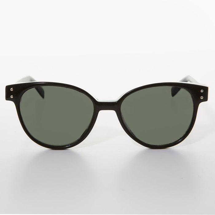 SUNGLASS MUSEUM Round Horn Rim Cat Eye Women's Vintage Sunglass - Jackson