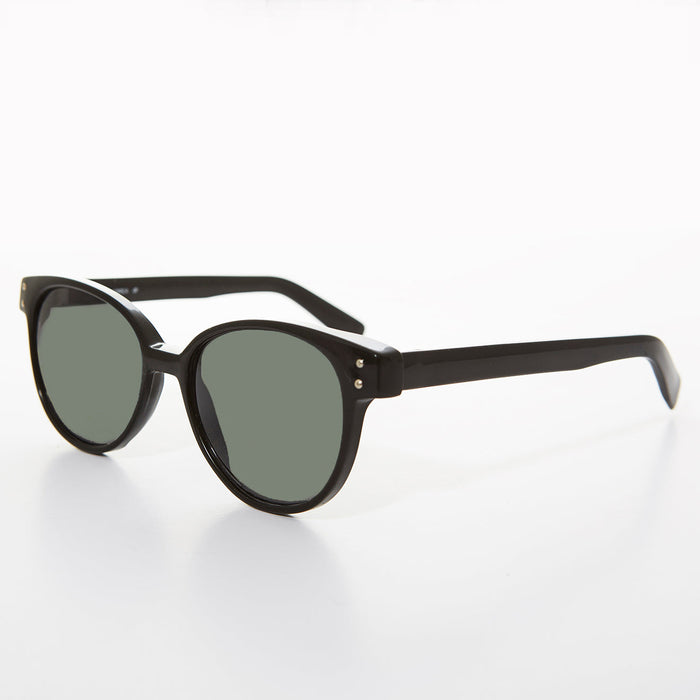 SUNGLASS MUSEUM Round Horn Rim Cat Eye Women's Vintage Sunglass - Jackson